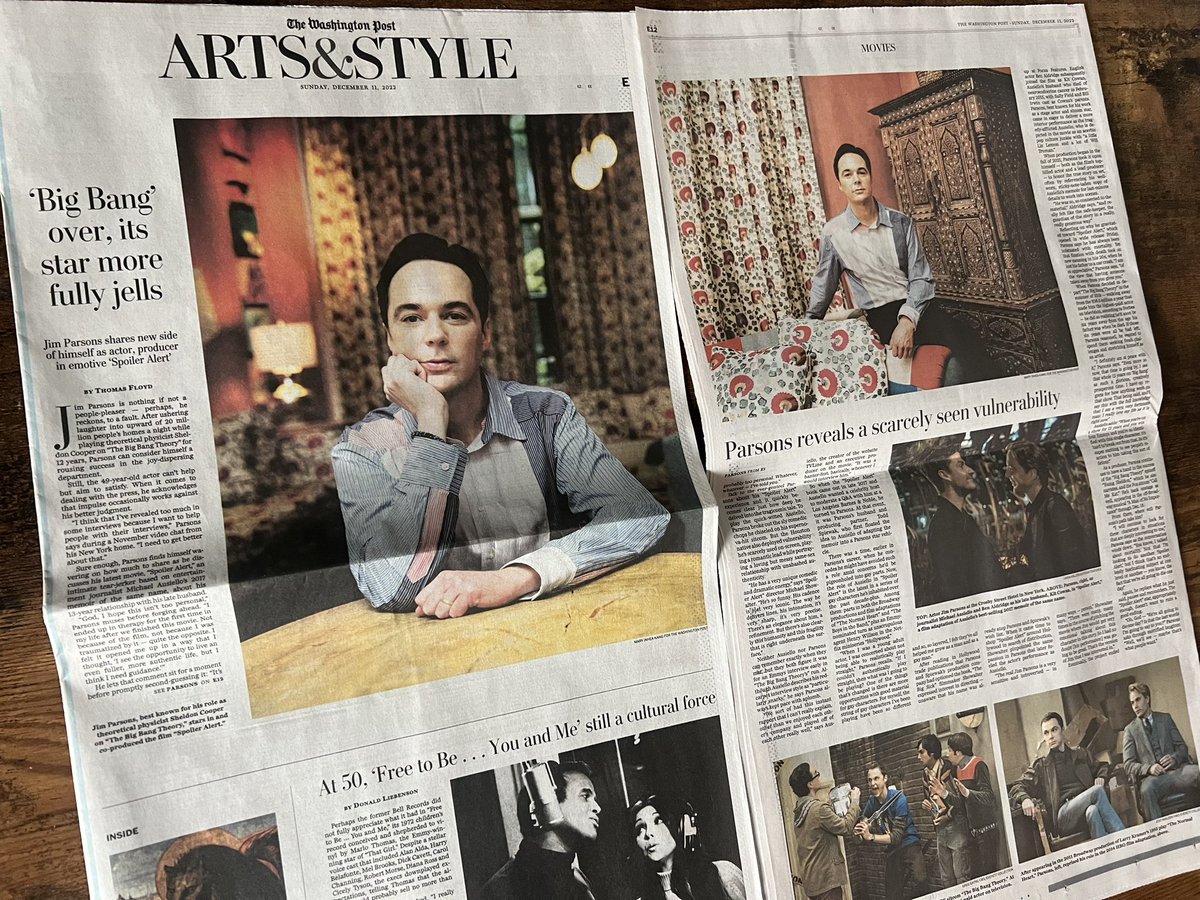 In today’s Sunday Arts section: My profile of Jim Parsons. washingtonpost.com/arts-entertain…