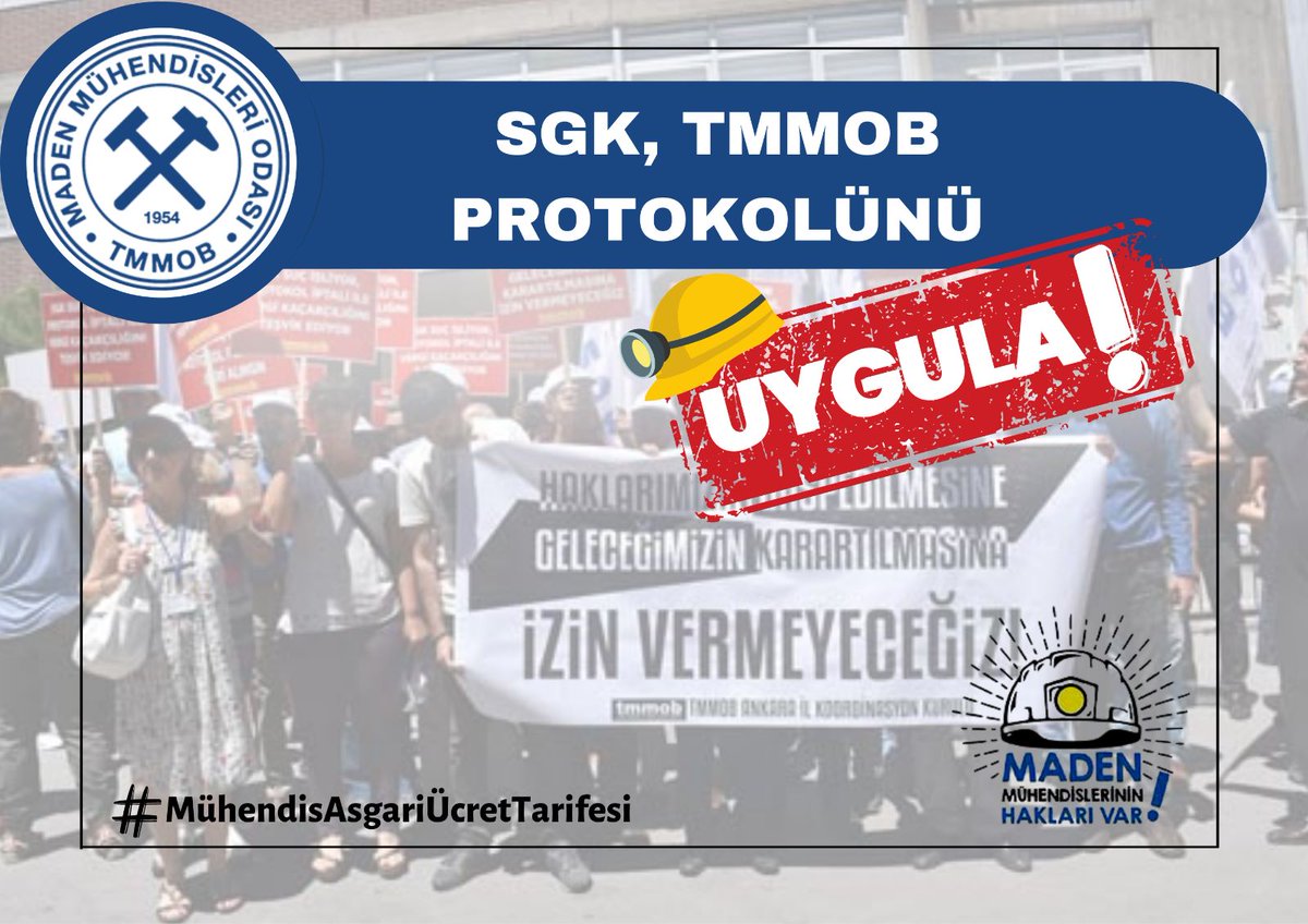 Maden mühendisleri emeğine mesleğine sahip çıkıyor!

#MühendisAsgariÜcretTarifesi