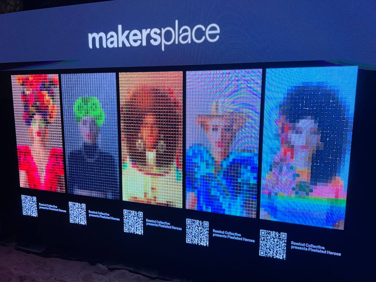 rwdcollective's tweet photo. Miami Art Basel featuring our Pixelated Heroes with Makersplace π€©
Aren't they beautiful? π
They're dropping on Makersplace December 14 π
#nft #rewindcollective #pixelatedheroes #NFTGiveaways https://t.co/VMTvW0iRxz