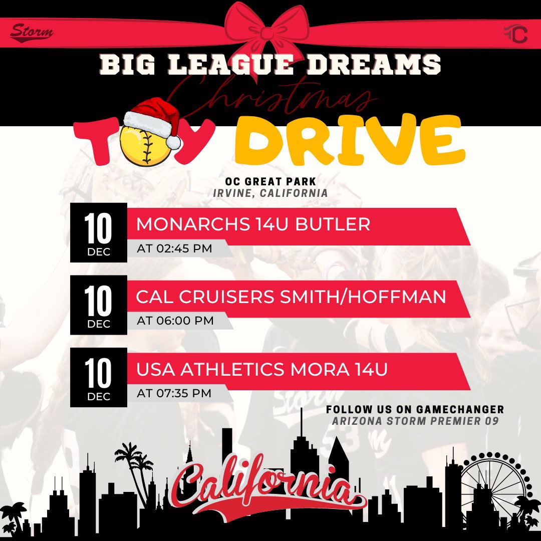 BLD Christmas Toy Drive in <a href="/City_of_Irvine/">City of Irvine</a> at #OCGreatPark <a href="/TCSFastpitch/">TC Fastpitch</a>
