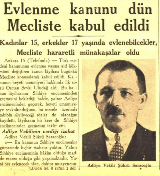 karadag5416's tweet photo. @AK_Levent_ Meğer CHP 
Atatürk sağken 
evlenme yaşını kızlarda15'e indirmiş,
Yani15 yaşında kızlar evlenebiliyormuş1938'den itibaren
Çocuk değillermiş
Adalet Bakanı 
Aslında evlenme yaşı daha düşük ama biz kanunda bir iki yaş yukarıdan tuttuk diyede itirafta bulunuyor 
16 6 38 @mustafarmagan https://t.co/tWcHNwqGpc