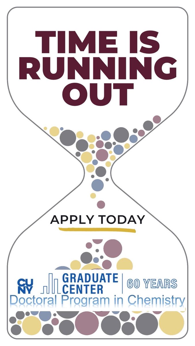 Application Deadline for the PhD Program in Chemistry is January 1, 2023. Apply today app.applyyourself.com/AYApplicantLog…

#cunychemistry #phdinchemistry #graduatecenter #cityuniversityofnewyork
