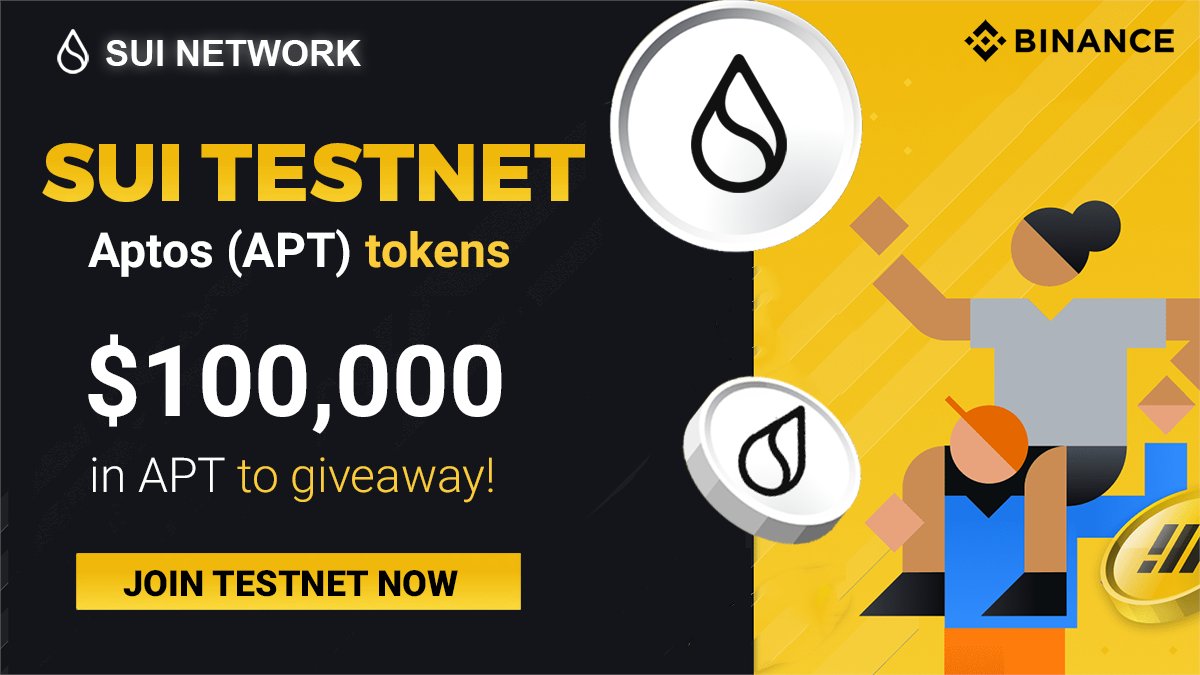🏆 SUI Network Testnet Wave 2 is Live with #Binance 

You’ll receive 30 $APT ($120)🎉

1.✅ Follow Us
2.🚀 Like + RT this post &amp; Pinned Post 
3.🎯 Drop your $APTOS wallets

💵 Airdrop $100.000 worth #Sui 

#Aptos #APT #Airdrop #Airdrops #AptosEcosystem #Suiecosystem #SuiWallet