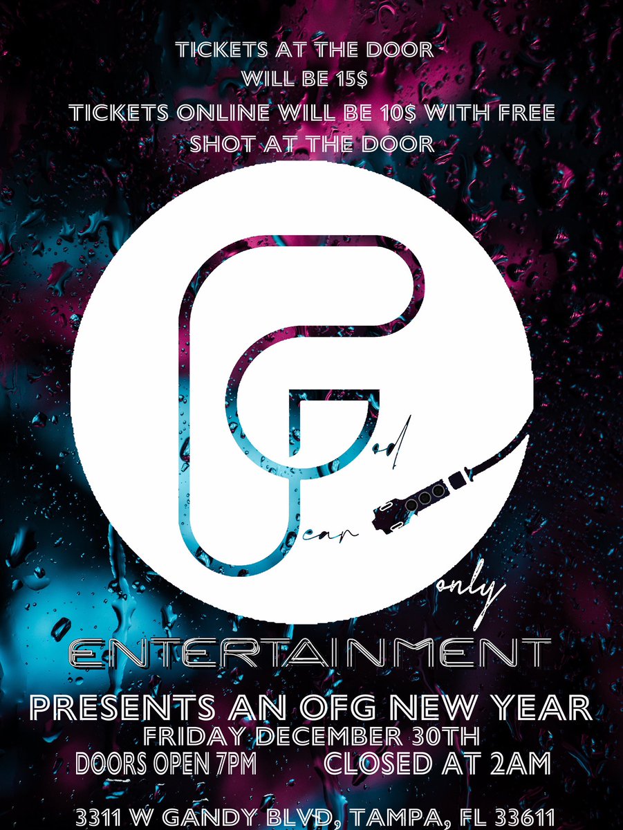 Anyone in the Tampa area on Dec. 30th we have a concert/listening party for the OFG family… hope yall can pop out and make it to the show!!!