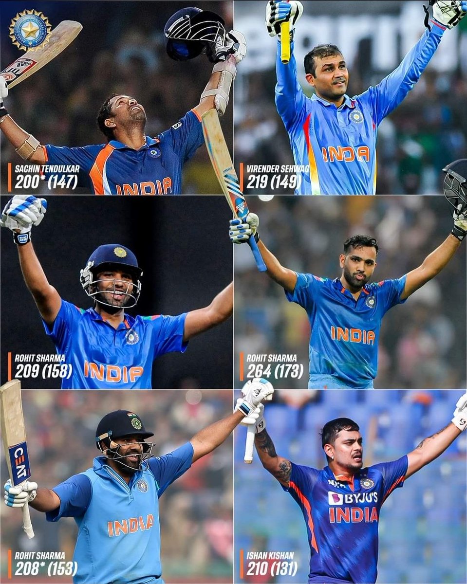 Rajayadav2022's tweet image. Double Tons by Indian batters in ODIs!!