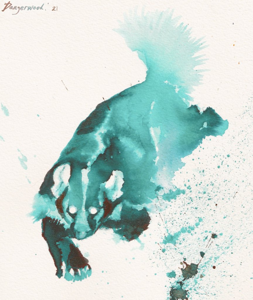 Dangerwood6's tweet image. POV your best digging buddy showed up just in time.

Ink on cold press paper, from one of my trailcam photos