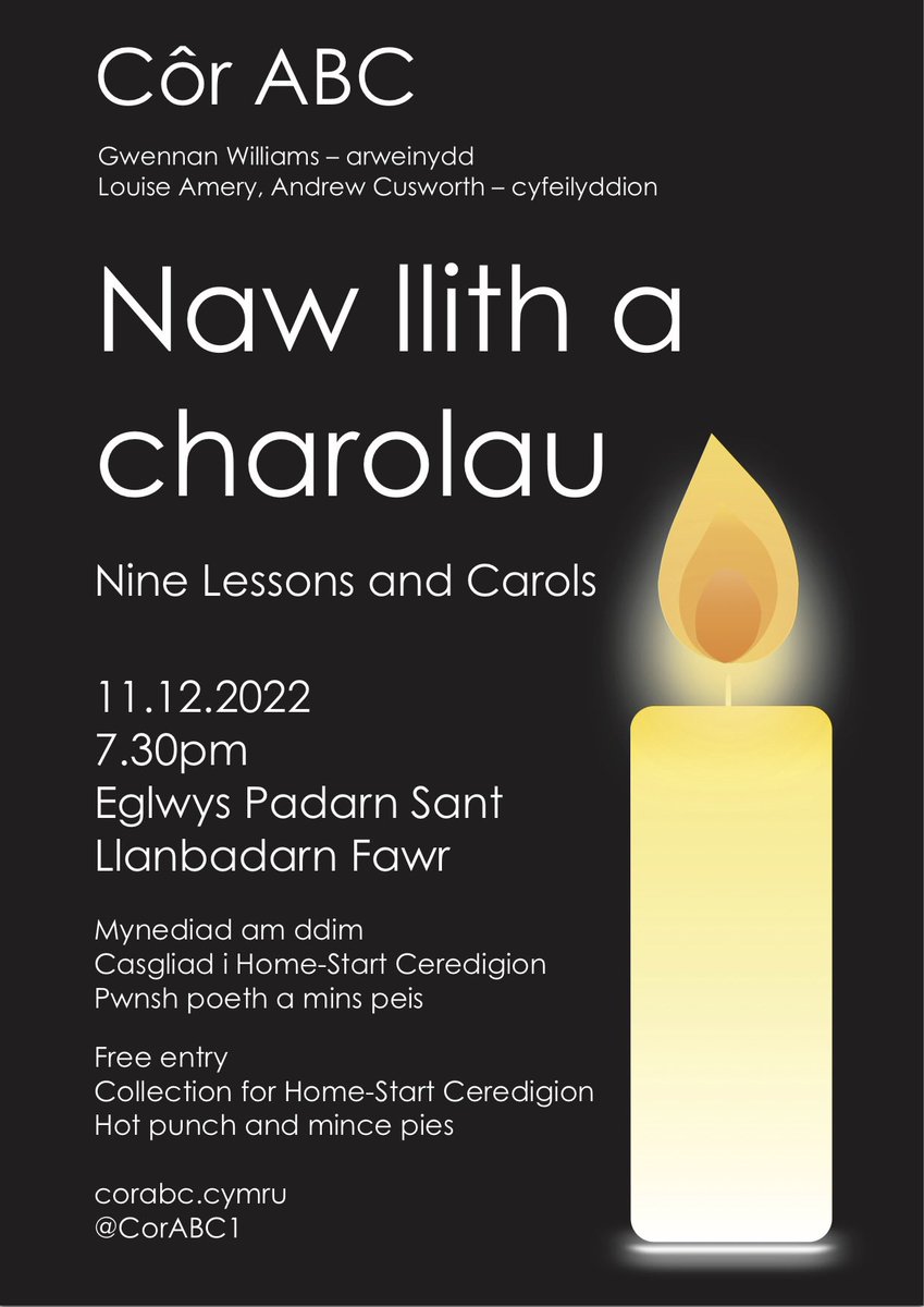 Ymunwch â ni heno am wledd o garolau a cherddoriaeth yr Adfent ✨

Join us this evening for a feast of carols and Advent music ✨

Eglwys Llanbadarn Fawr
11.12.12, 7.30pm