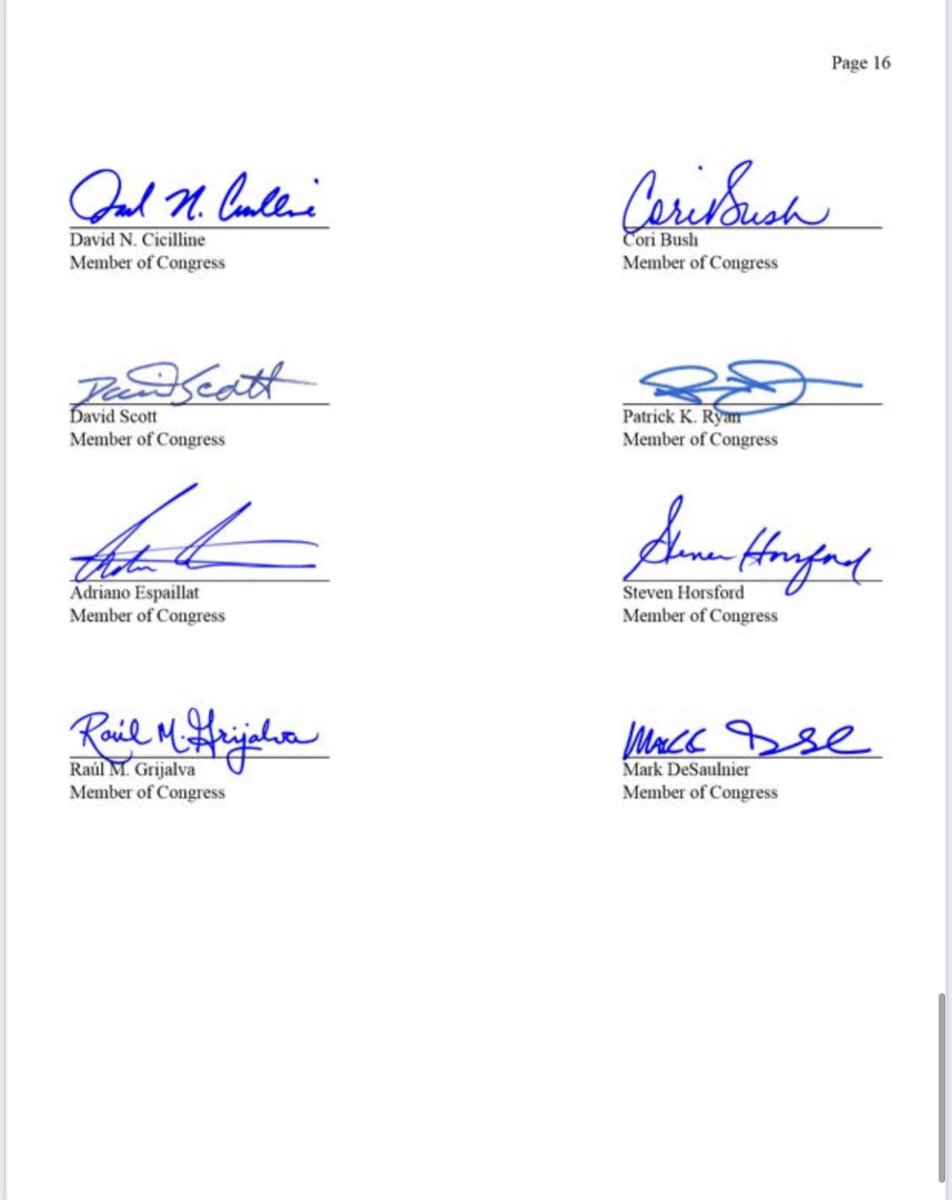 8/The final page of Sixteen signatures from Members of Congress demandg #ERAis28A be recognized in U.S. Constitution, @SenSchumer @SenateFloor It’s long past time the #women of America be put in our nation’s founding doc‼️ #FloorVote4ERA #PublishERA #ERAYes #ERANow #NoSexDiscrim