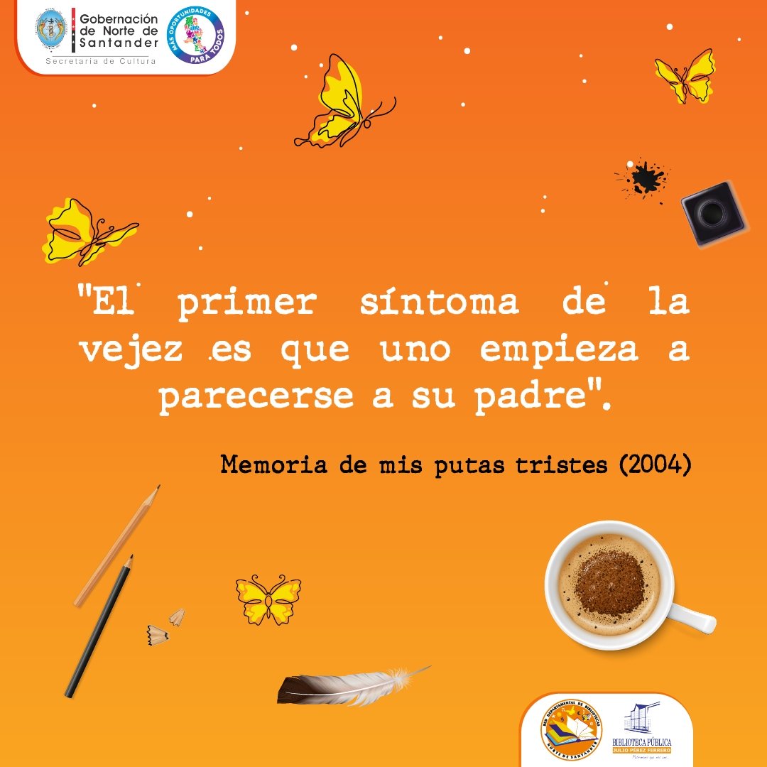 💛#ColombiaLeeAGabo para conmemorar los #40AñosDelNobel. 

📌 Somos la Red Departamental de Bibliotecas de Norte de Santander, un programa de la Gobernación de Norte de Santander, liderado por la Secretaría de Cultura Departamental.📖
#NortedeSantander
@gobernorte @rnbpcolombia