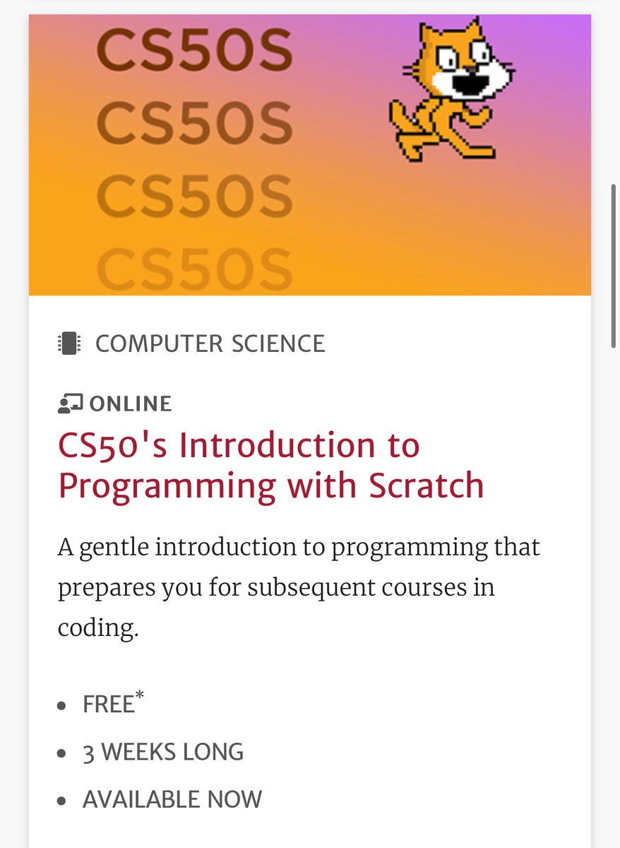 Scratch ile Programlamaya Giriş

Java ve Python gibi dilleri de içine alan Scratch, yazılım öğrenmeye başlayanlar için hazırlanmış bir uygulamadır. 

pll.harvard.edu/course/cs50s-i…