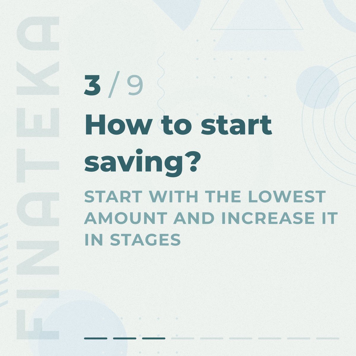 finateka's tweet image. #Method3
 
Save money in stages. For example: start with $1 a week and postpone every next week, i.e. from the 2nd week the amount of deferred savings will be $1 x 2 = $2, and from the 3rd week the amount will be $1 x 3 = $3, the 4th week is $1 x 4 = $4.
