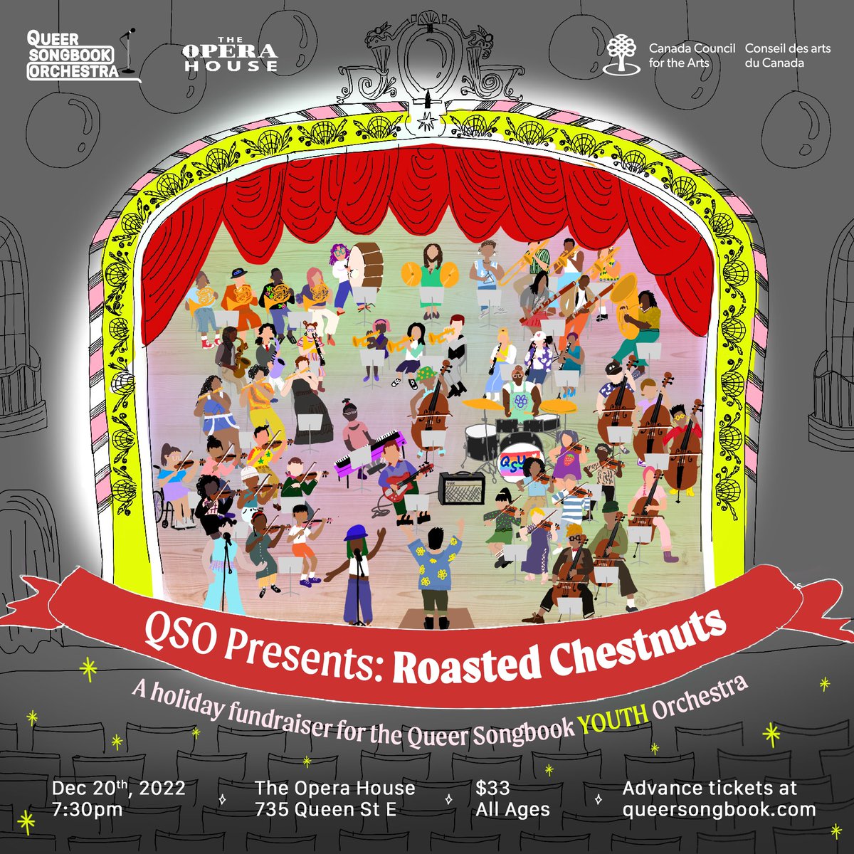 We’re back with our annual holiday gathering of music and storytelling, a celebration centred around queer and trans experience. Dec 20 <a href="/OPERAHOUSETO/">THE OPERA HOUSE</a> info and tix at link in bio, in support of our new Queer Songbook YOUTH Orchestra initiative🎄 🌈 🤶