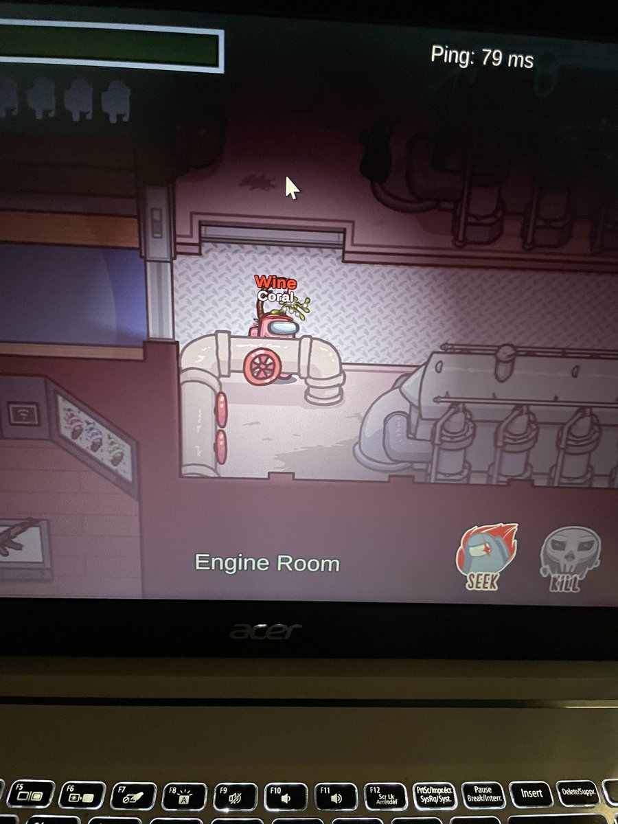 fessicaa's tweet photo. @AmongUsGame @thisishannako It’s so much fun!! I adore it. There’s a glitch where if you kill on a ladder, the seeker is stuck inside the walls. Happened to me my first round 😆 https://t.co/JeCSFyiqYC