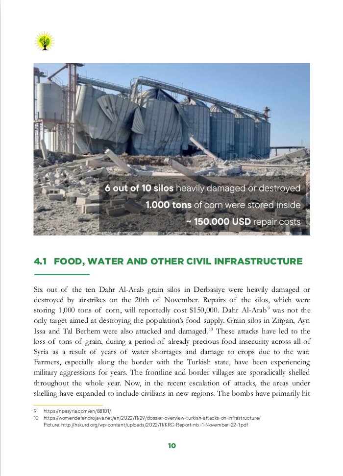 We put together a dossier about TURKISH ATTACKS
ON KEY CIVILIAN AND ECONOMIC INFRASTRUCTURE, following the recent developments in NES.

These are war crimes!

Download it now on our website ⬇️
makerojavagreenagain.org/2022/12/11/tur…