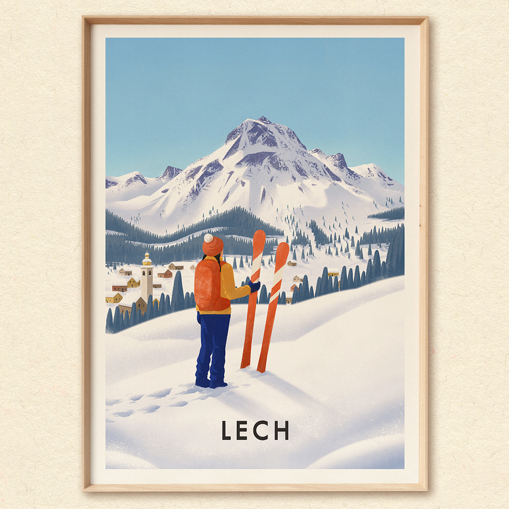 The ski season started!
Vol 3 - Lech
.
.
.
 #travel #winter #nonfictionillustrator #alps #snow #illustratedposter #retroposter #skiing #poster #austrianalps #mountains #travelposter #illustration #austria #brightartist instagr.am/p/CmCXQVMI9BC/