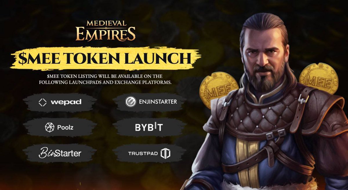 The countdown starts NOW! #MedievalEmpires - one of the biggest blockchain strategy games in the industry will launch their $MEE token on the 19th December. 

RT &amp; Follow <a href="/MedievalEmpires/">Medieval Empires</a> to make chance to win 100$ 🚀