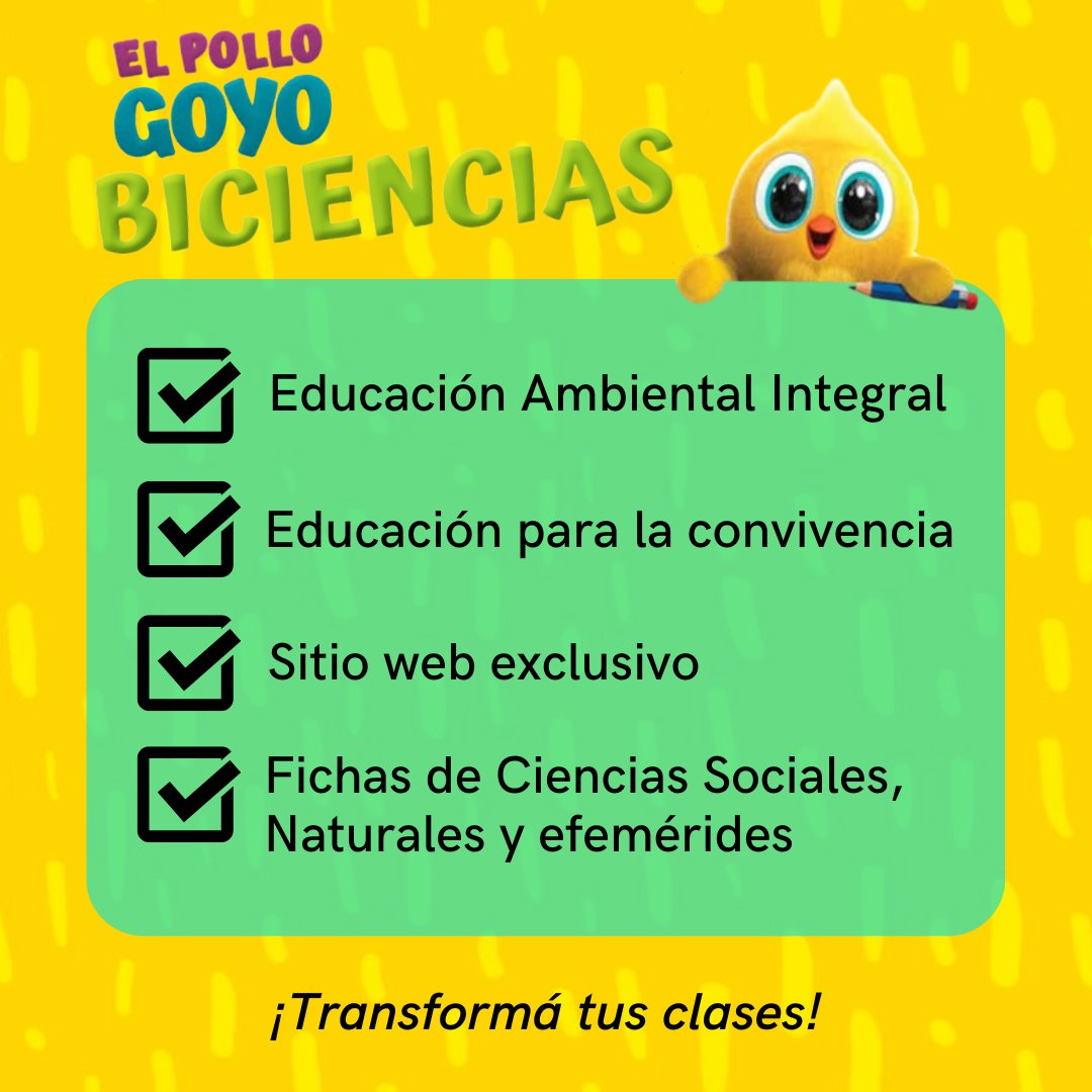 #NovedadPrimerCiclo2023🐣
🐤 El pollo Goyo... ¡ahora en Biciencias 1, 2 y 3!

Muestras digitales ya disponibles en Kapepack 🐣 kapepack.editorialkapelusz.com/home