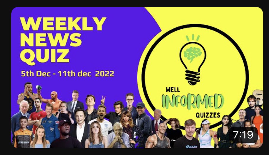 Here is this weeks #WeeklyNewsQuiz 

youtu.be/haH-HlpUQuk

#Quiz #Teachers #Education #News #teachertwitter #teacher5oclockclub