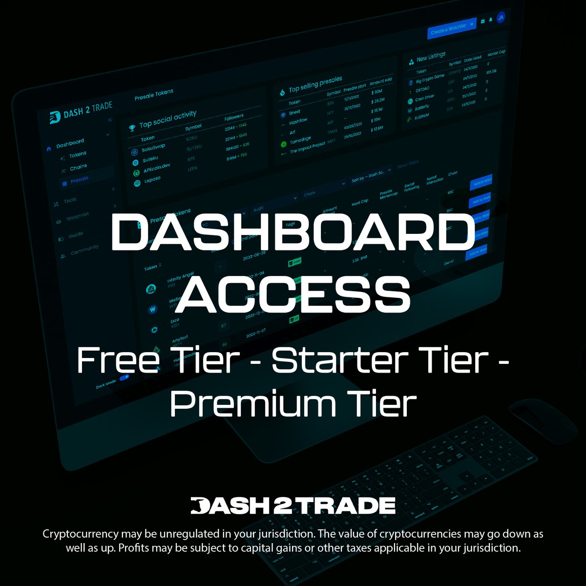 Dash 2 Trade (@dash2_trade) on Twitter photo 📈 Dashboard Access 📈
There will be a free tier for users to explore the Dash 2 Trade platform, but most of the features will be available in a premium tier requiring $D2T tokens for access.
 
View our membership table here ⬇️
dash2trade.com 📈 Dashboard Access 📈
There will be a free tier for users to explore the Dash 2 Trade platform, but most of the features will be available in a premium tier requiring $D2T tokens for access.
 
View our membership table here ⬇️
dash2trade.com