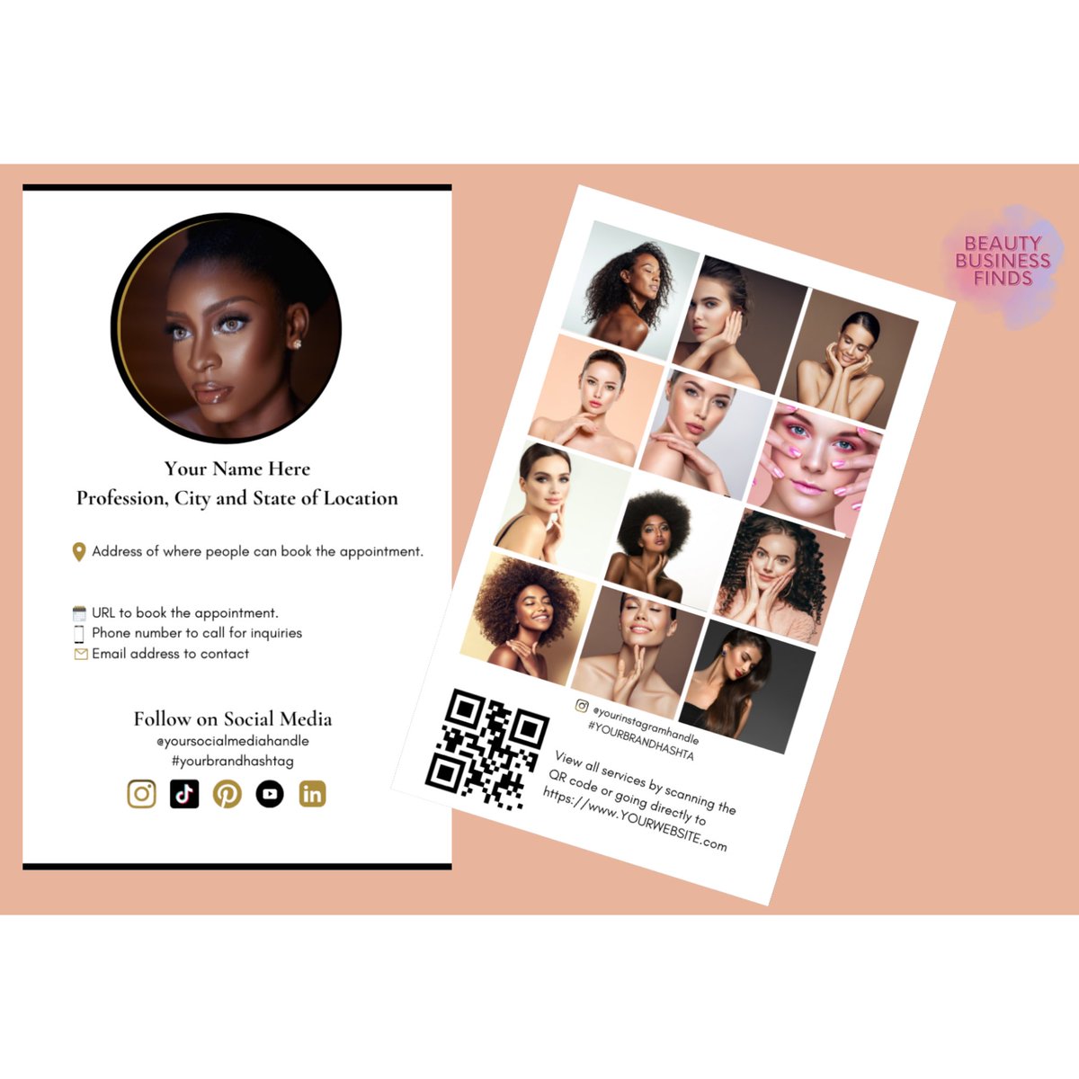Beauty Pros and More! Your business card can use an upgrade with this customizable Canva template featuring an Instagram feed! 
It’s only $7.00! Purchase here—> etsy.com/listing/135391…

#mua #hairstylist #nailtech #browartist #Fashionista