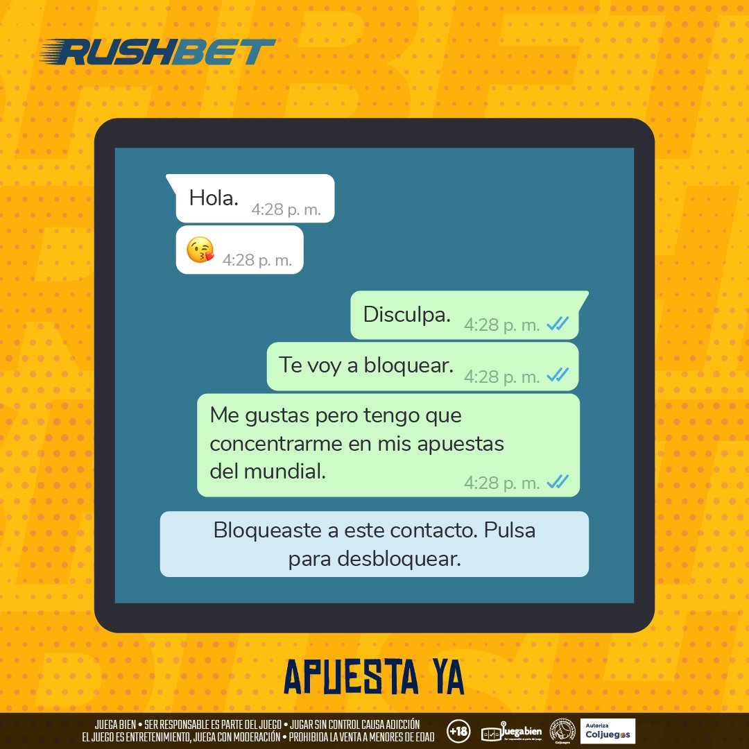 RushbetColombia's tweet photo. Falta una semana para que acabe el mundial y sabemos que necesitas más concentración que nunca en tus apuestas. ⚽️👀 Etiqueta a esa persona que enviaría un mensaje así. 😅👇 https://t.co/V9si3aTTli