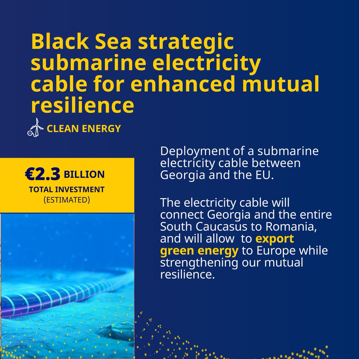 OliverVarhelyi's tweet photo. Economic and Investment Plan of #EasternPartnership ⏩️ €17b
It includes 📌 transport projects, eg. Railways ensuring Green lanes &amp; reinforcing trade routes to the 🇪🇺📌digital connectivity projects, eg. Fibre optic cable under the Black Sea
📌 electricity cable, eg. 🇬🇪🇪🇺cable⤵️ https://t.co/koegk8M9qF