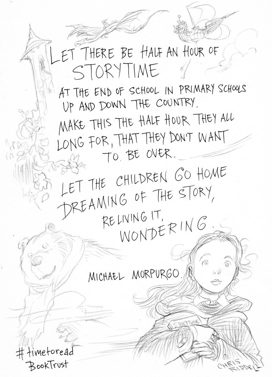 You don't have to spend a lot to give kids something special. Just make time to read to them every day. And let them enjoy it! Make storytime something pleasurable, magical &amp; memorable - and it will their change their lives FOREVER! #literacy #TimeToRead

(Art: <a href="/chrisriddell50/">chris riddell</a>)