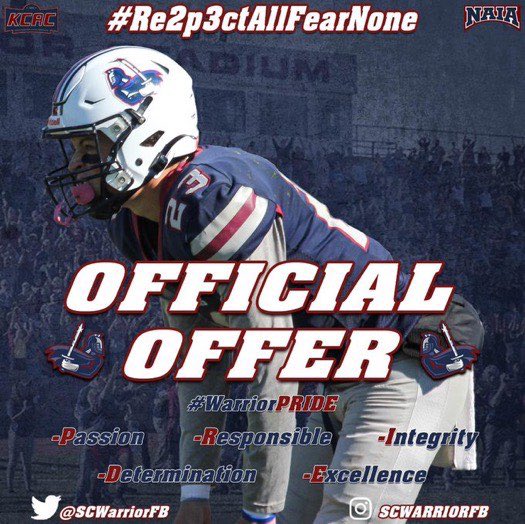 After some great talks with <a href="/PorcheCoach/">Coach Porche</a> I am blessed to say I’ve received my 4th offer from Sterling college! <a href="/CoachSandovalOL/">Moises Sandoval Jr.-Tascosa HS</a> @bretmscheve <a href="/FootballTascosa/">Tascosa Football Recruiting</a> <a href="/THS_FB/">Tascosa Football</a> <a href="/806hsscmedia/">Jasone Pearson</a>