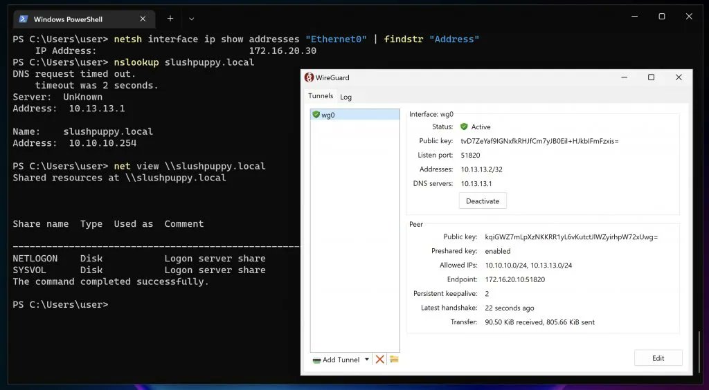 WireSocks: WireGuard and tun2socks to proxy offensive tools traffic
Useful project by <a href="/_cablethief/">Michael Kruger</a> (<a href="/sensepost/">Orange Cyberdefense's SensePost Team</a>) 

Blog post: sensepost.com/blog/2022/wire… 
GitHub repo: github.com/sensepost/wire… 

#proxy #redteam #infosec #cybersecurity #wiresocks #wireguard