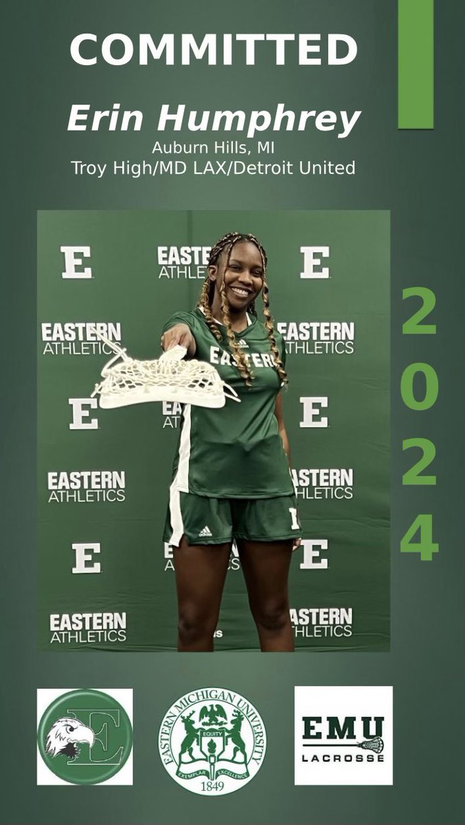 Proud to announce my verbal commitment to Eastern Michigan University! Go Eagles💚🤍