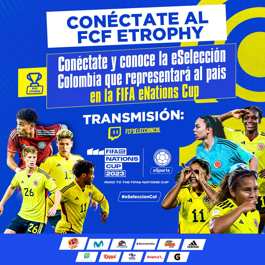 FCFSeleccionCol's tweet photo. 🎮 ¡Se viene el FCF eTrophy !

Conéctate y conoce a los representantes de la eSelección Colombia 2022-2023

🗓️ Domingo 11 de diciembre
📺 https://t.co/fKNrZqgjT5
⏰ 3:00 p.m.

#TodosSomosColombia🇨🇴 https://t.co/kprmabQ9FS