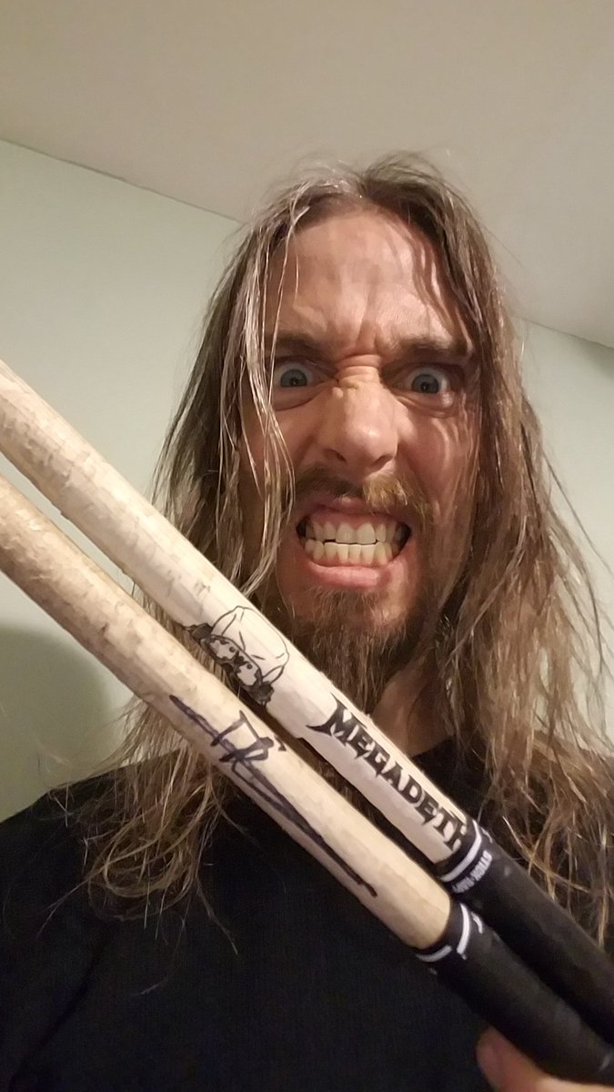 Used signed @Megadeth sticks are back in stock at dirkverbeuren.bigcartel.com Get yours in time for the holidays! Limited availability! - #megadeth #signaturesticks #giftsfordrummers #holidaygifts #musicgifts #drumgifts