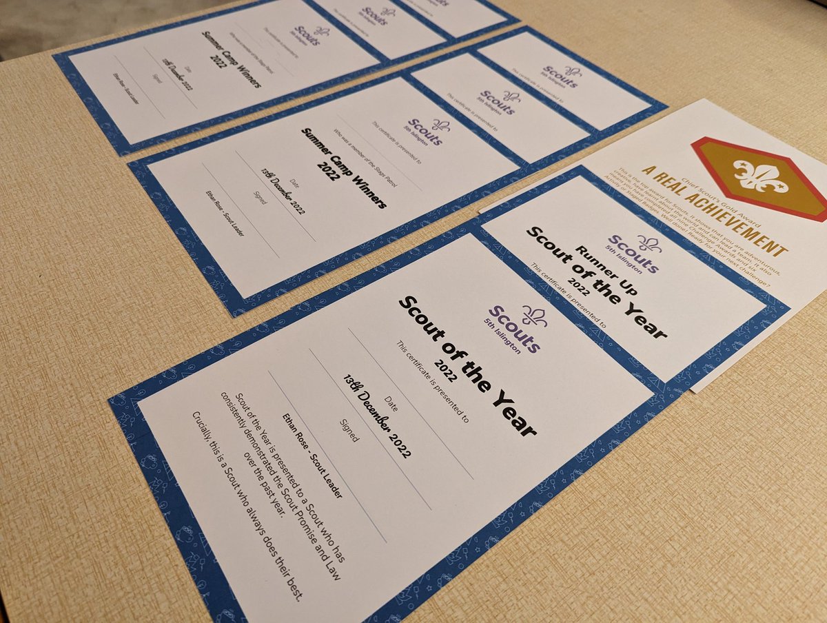 Looking forward to presenting our end of term awards for <a href="/5thIslington/">5th Islington Scout Group</a> Scouts on Tuesday - including my first Scout to achieve their Chief Scout's Gold Award since joining the troop! 🏆 #TopAwards #SkillsForLife