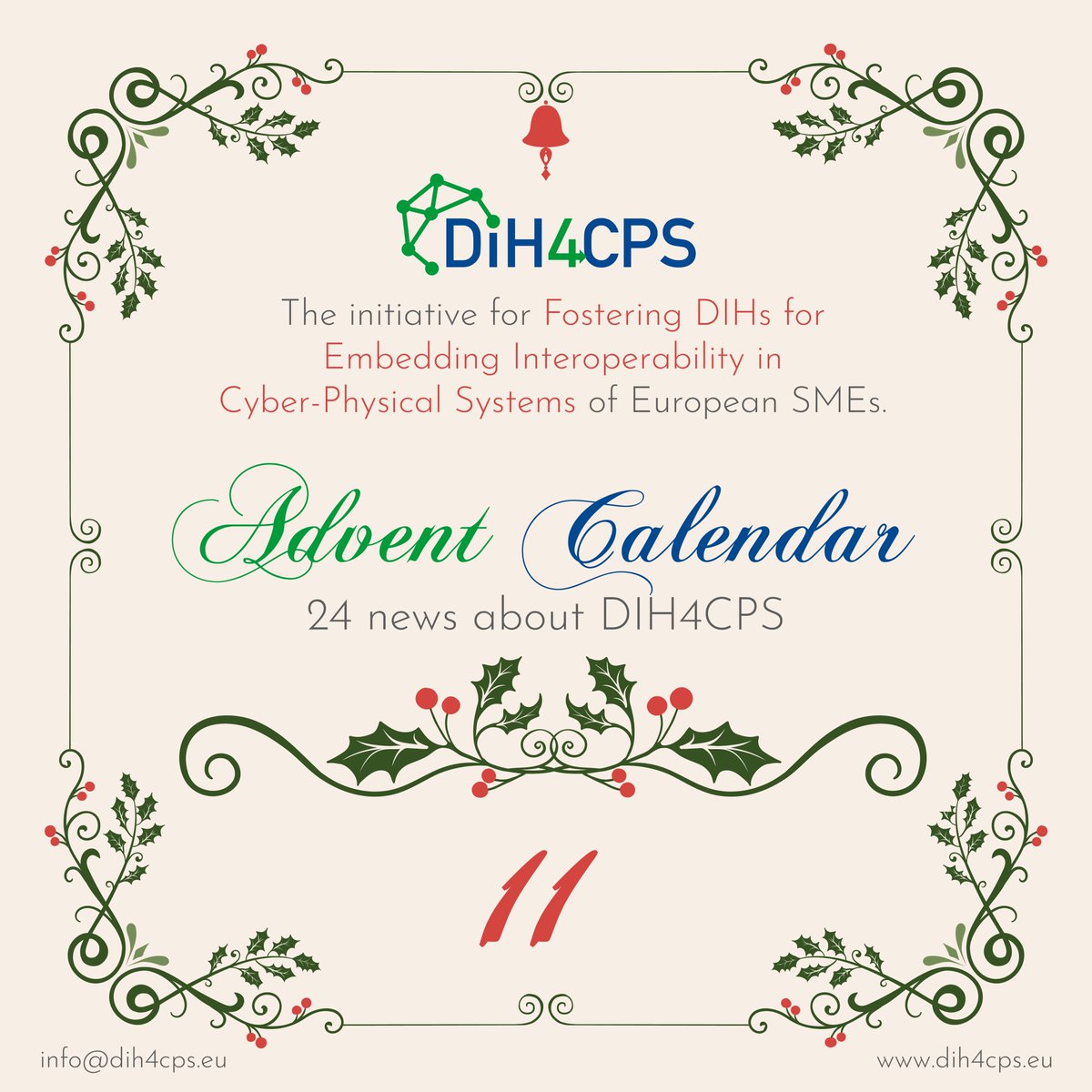 For Day 11 of our calendar, speak about one collaboration partner, DigiFed. We participate to several common actions during the last years. Minalogic that is a partner of both initiatives, presents  the synergies between DigiFed and DIH4CPS in one video.
shorturl.at/GIW25