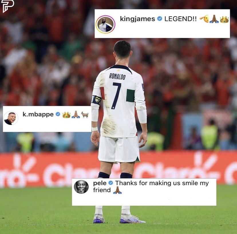 totalcristiano's tweet photo. The next star of football, the best basketball player of the generation and the king of football. Respect. ❤️ https://t.co/KLInyZay1u