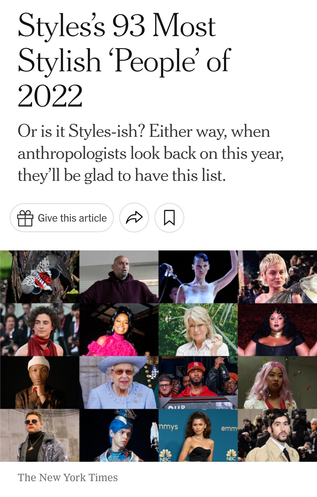 The 93 Most Stylish 'People' of 2022 - The New York Times