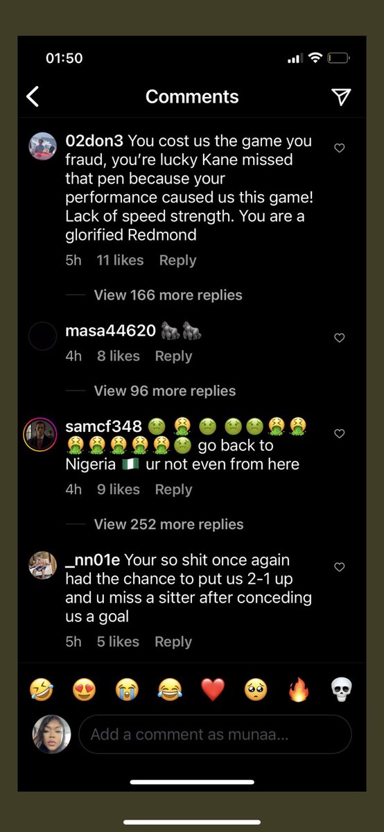 BREAKING 🚨🚨🚨 Harry Kane and Bukayo Saka’s Instagram comments sections suggest England fans don’t deserve their black players.