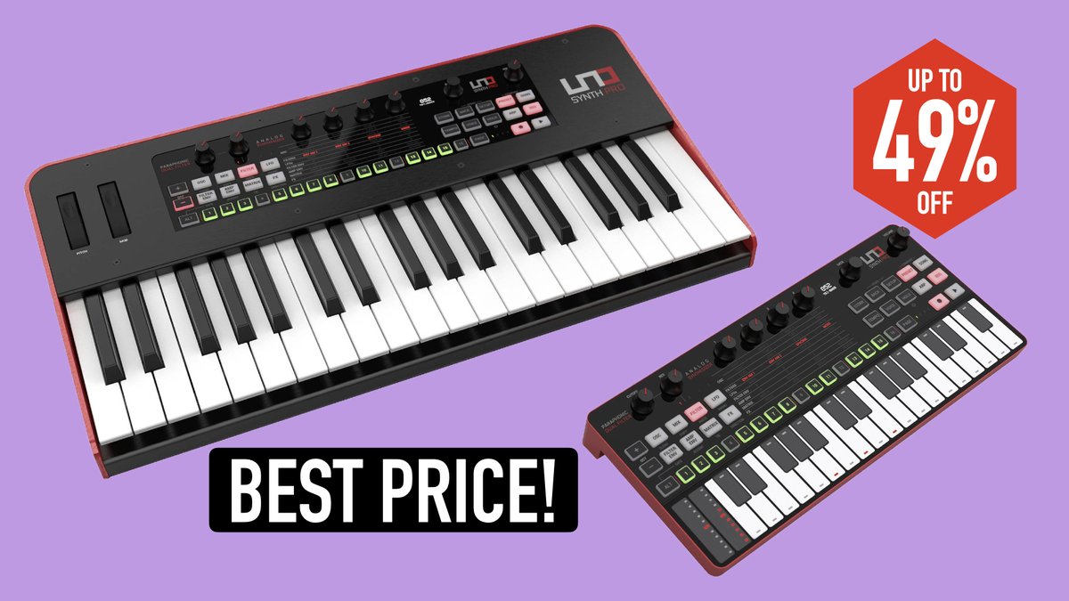 synthanatomy's tweet photo. The lowest price for the Uno Synth Pro so far. Excellent deal on this 3-oscillator paraphonic analog synth
https://t.co/duFFfGFHHz
#synthesizer #synth #unosynthpro #ikmultimedia #synthanatomy https://t.co/Ru7YRgAFG3
