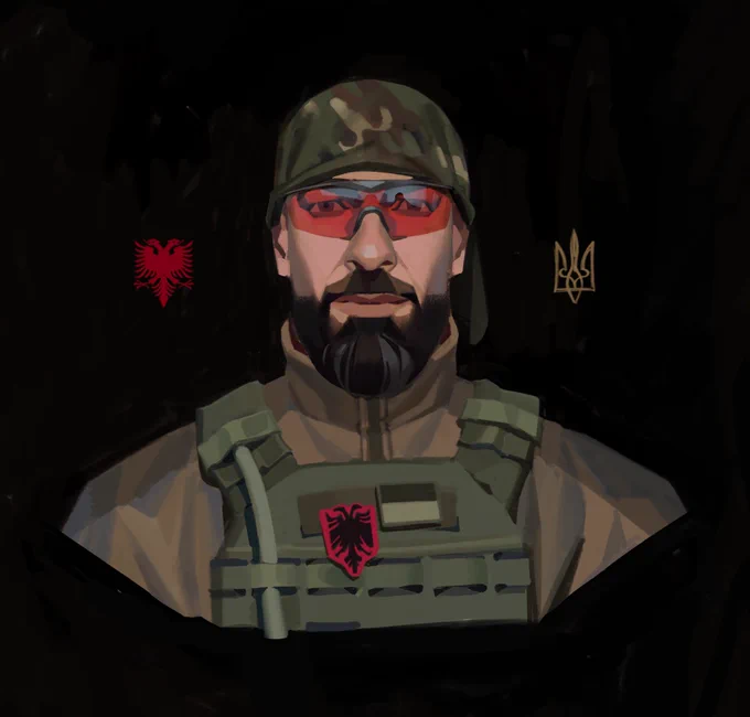 Albanian volunteer Armend Bejta 