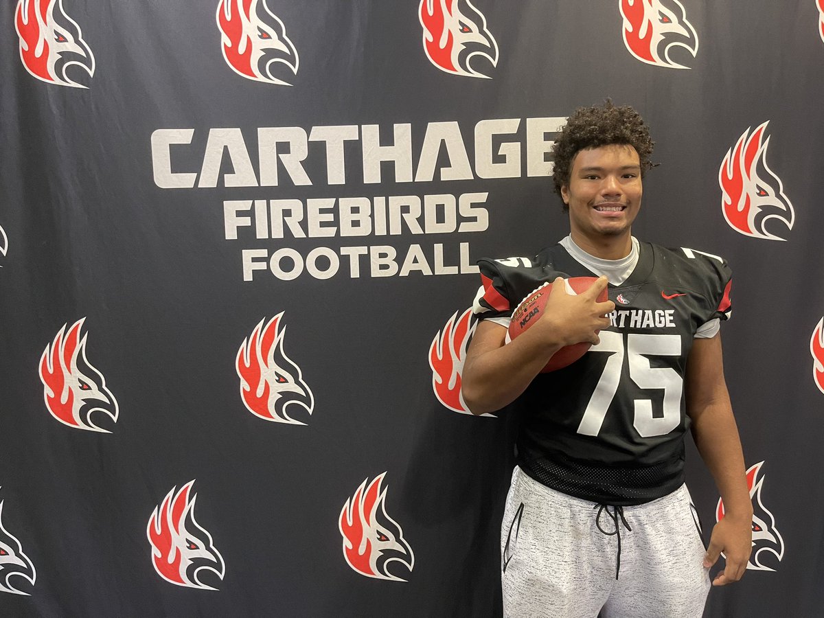 chop58126631's tweet photo. Thank you @Coach_BCollins @CoachDustinHass and @Carthage_FB for the great visit! Can’t wait to be back on campus!!! https://t.co/fT5gVpMVgm