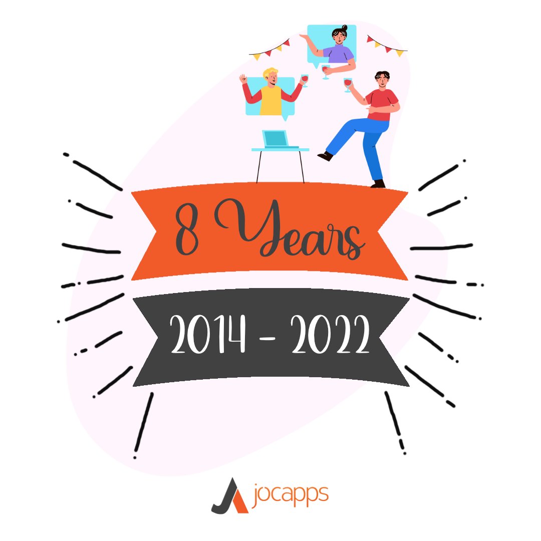 jocapps_social's tweet photo. We're excited to celebrate our eighth birthday! 8️⃣🎉 We've come a long way since 2014, &amp; we're celebrating with a week of special offers 🎁 on some of our most popular products; check out our website today! 💝 Thanks for being the world-best customers, partners, &amp; team members!❤️ https://t.co/7xnjq10R0J