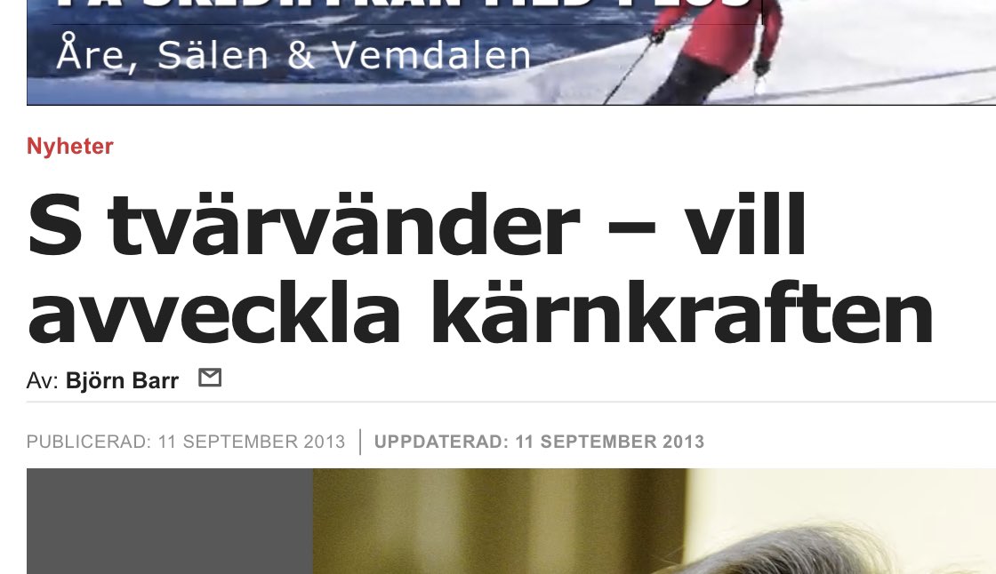 ”– Vi tycker att kärnkraften ska avvecklas, säger Magdalena Andersson, socialdemokraternas ekonomisk-politiska talesperson till Dagens Industri.”

Artikel från 2013. 

Dagens läge i elsystemet bör inte komma som en chock för någon.