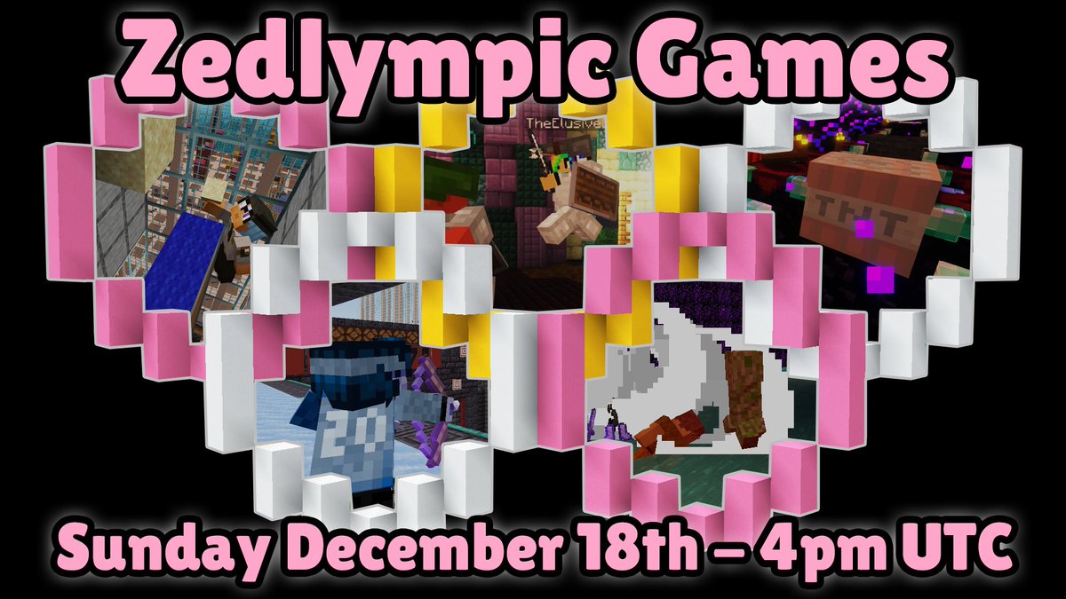 TeamZedcraft's tweet photo. 🏅 The Zedlympics is back! Zed and his patrons will battle it out in 9 wacky and wonderful minigames, including a new, large-scale spleef arena, and an underwater TNT game! https://t.co/ZcV1LgLdrm