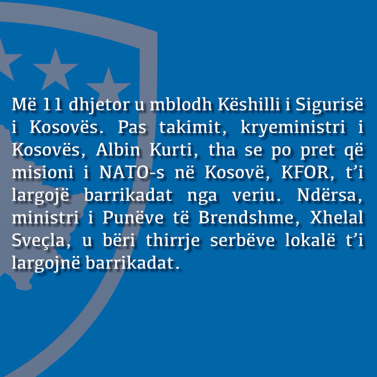 PrizrenPost's tweet photo. Lëvizja e lirë është kufizuar në veri të Kosovës
#kosove #kosova #kishilliisigurise #veriu #shteti #qeveria #siguria https://t.co/C60ydblaMR