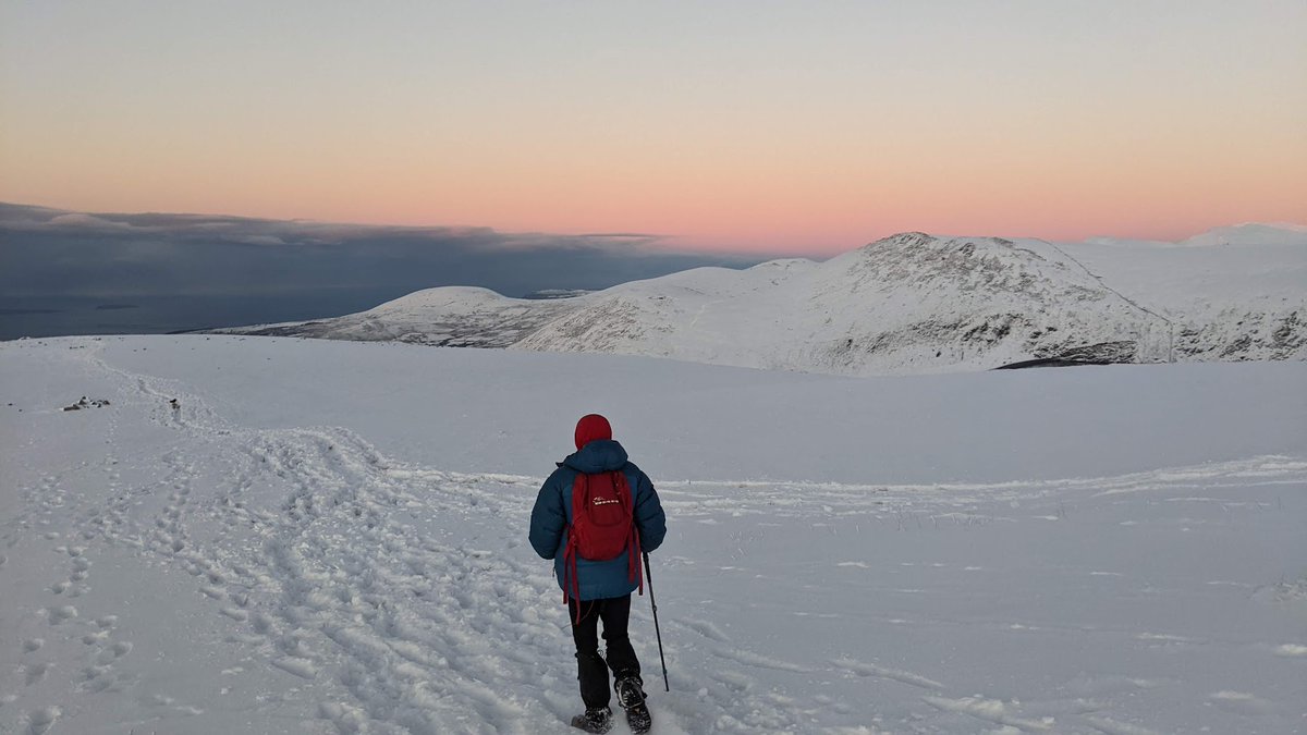 glynhudson's tweet photo. Another stunning day out on the hill today, took our little guy out for his first winter summit, this weather is amazing!😃 #WelshWinter https://t.co/SerKpFQzRS