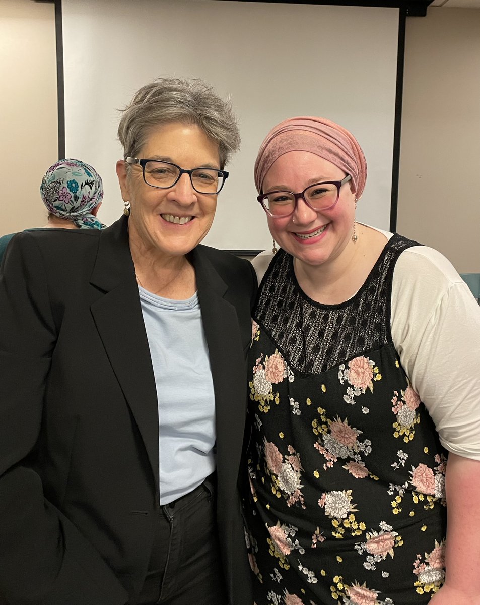 Yay! I finally got to meet #SydneyTaylorAward guru @rivkachava in person at the #NewYorkJewishBookFestival! I still have her 3-year-old phone message telling me #TheBookRescuer won, just before #COVID19 shut in-person events down. @SimonKIDS @pwisemanbooks @StacyInnerst