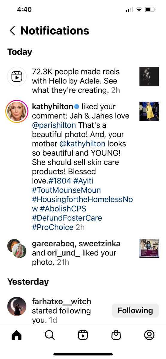 luvempress's tweet photo. Jah &amp; Jahes love. I have to share this with my Twitter community! ⁦@KathyHilton⁩ liked my comment about her skin! Blessed love.#Ayiti #1804 #ToutMounseMoun #HousingfortheHomelessNow #AbolishCPS #DefundFosterCare #ProChoice https://t.co/q4cyluiN80