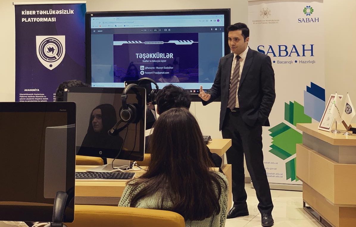 Bu gün biz, evimizdə Bakı Dövlət Universitetinin SABAH Qruplarının tələbələrini qonaq etdik. Platforma olaraq dəyərli tələbələrimizlə ölkəmizin bu günü və sabahı üçün çox önəm kəsb edən kibertəhlüləsizlik məsələlərini birgə müzakirə etdik. #kibertəhlükəsizlik #Azerbaijan