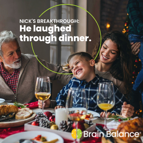 brainbalancekc's tweet photo. Nick's breakthrough: he laughed through dinner. At Brain Balance, we’re not about coping with barriers. We’re about knocking them down, one small breakthrough at a time. Visit https://t.co/H1cEcswfTN https://t.co/HodhvdvfzT