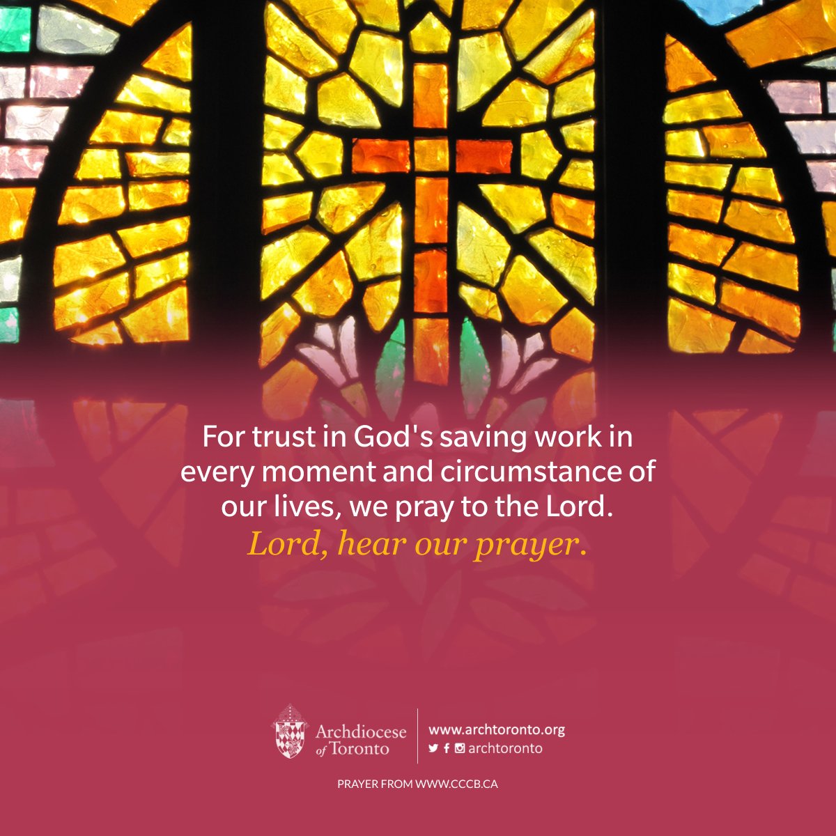archtoronto's tweet photo. For trust in God's saving work in every moment and circumstance of our lives, we pray to the Lord. #LordHearOurPrayer #AdventTO https://t.co/4P10ycHllk